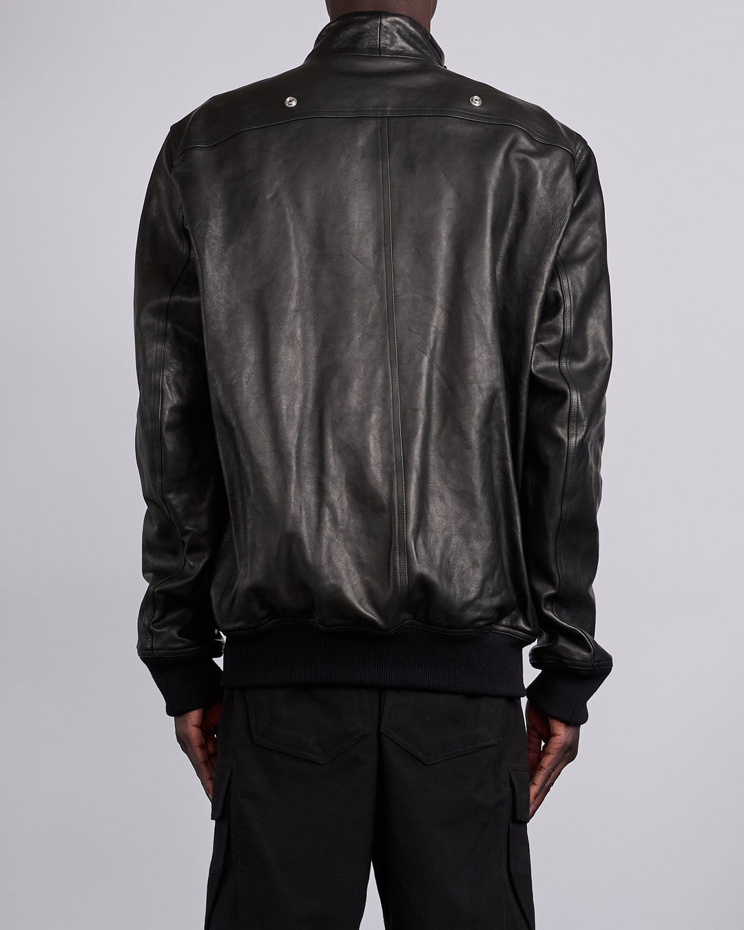 Rick Owens Hollywood Flight Nappa Lamb Leather Jacket Black