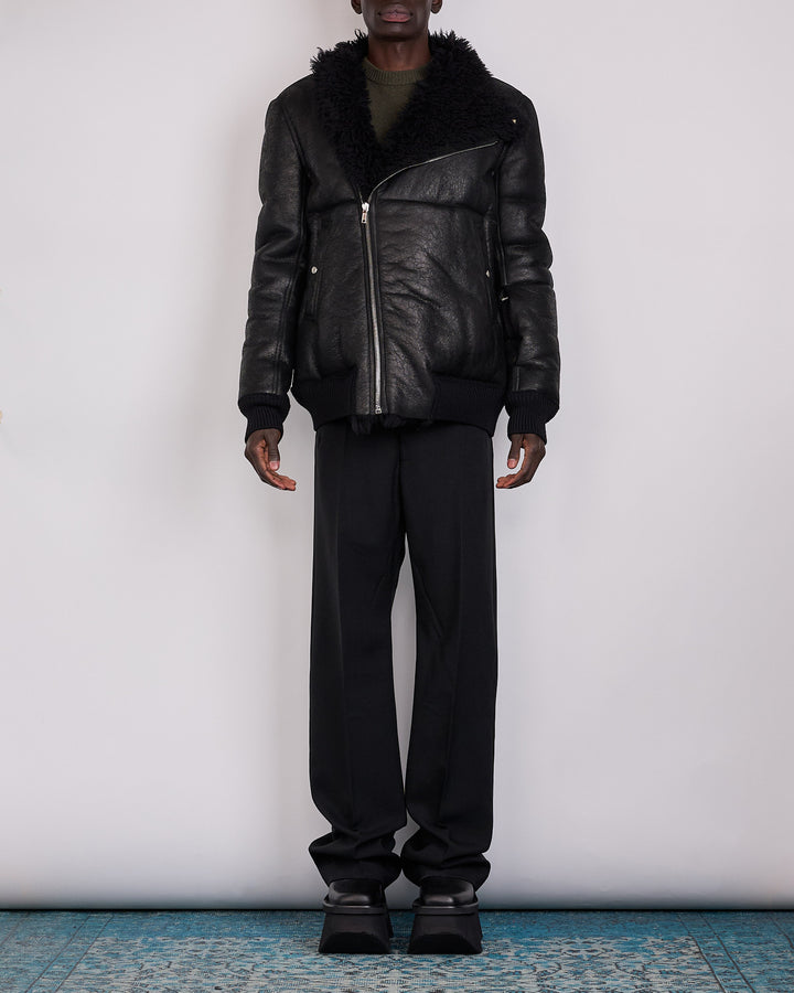 Rick Owens Hollywood Flight Shearling Jacket Black