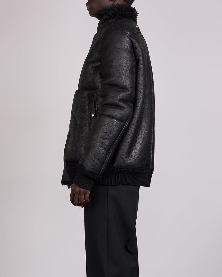 Rick Owens Hollywood Flight Shearling Jacket Black