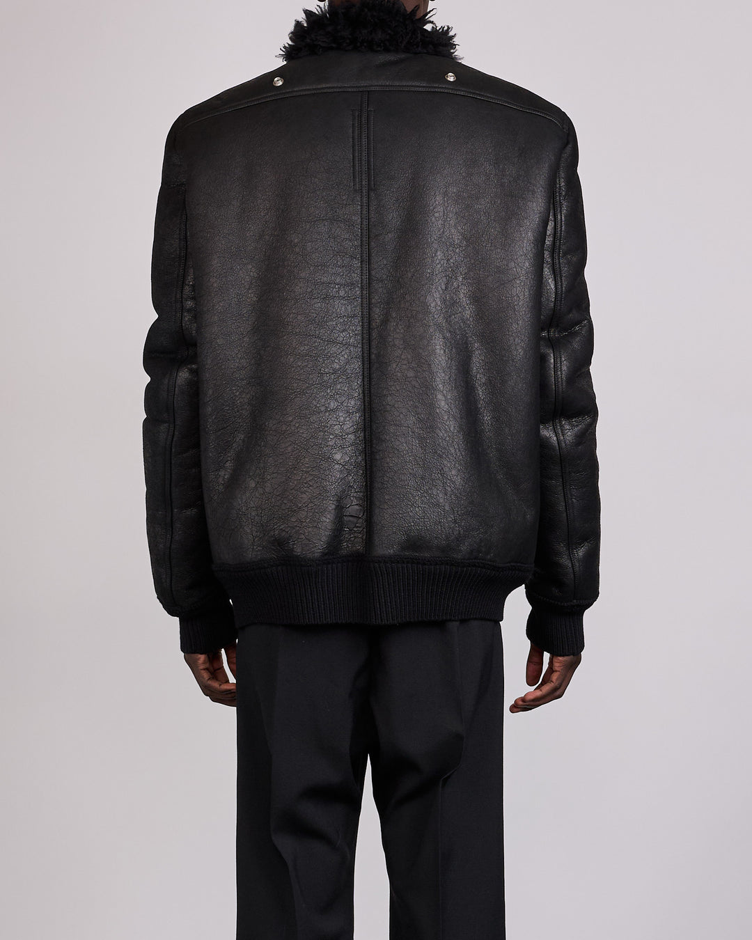 Rick Owens Hollywood Flight Shearling Jacket Black