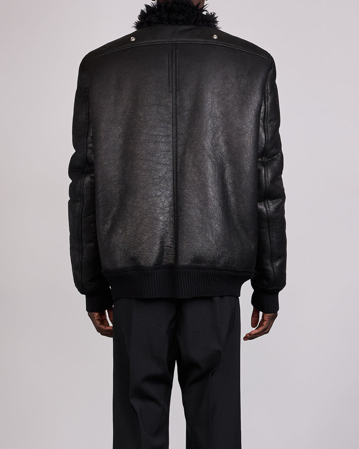 Rick Owens Hollywood Flight Shearling Jacket Black