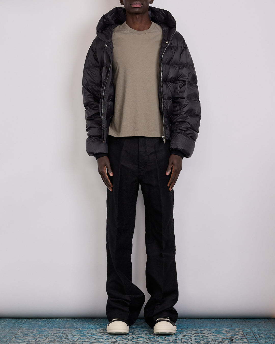 Rick Owens Hooded Duvet Jacket Nylon Black