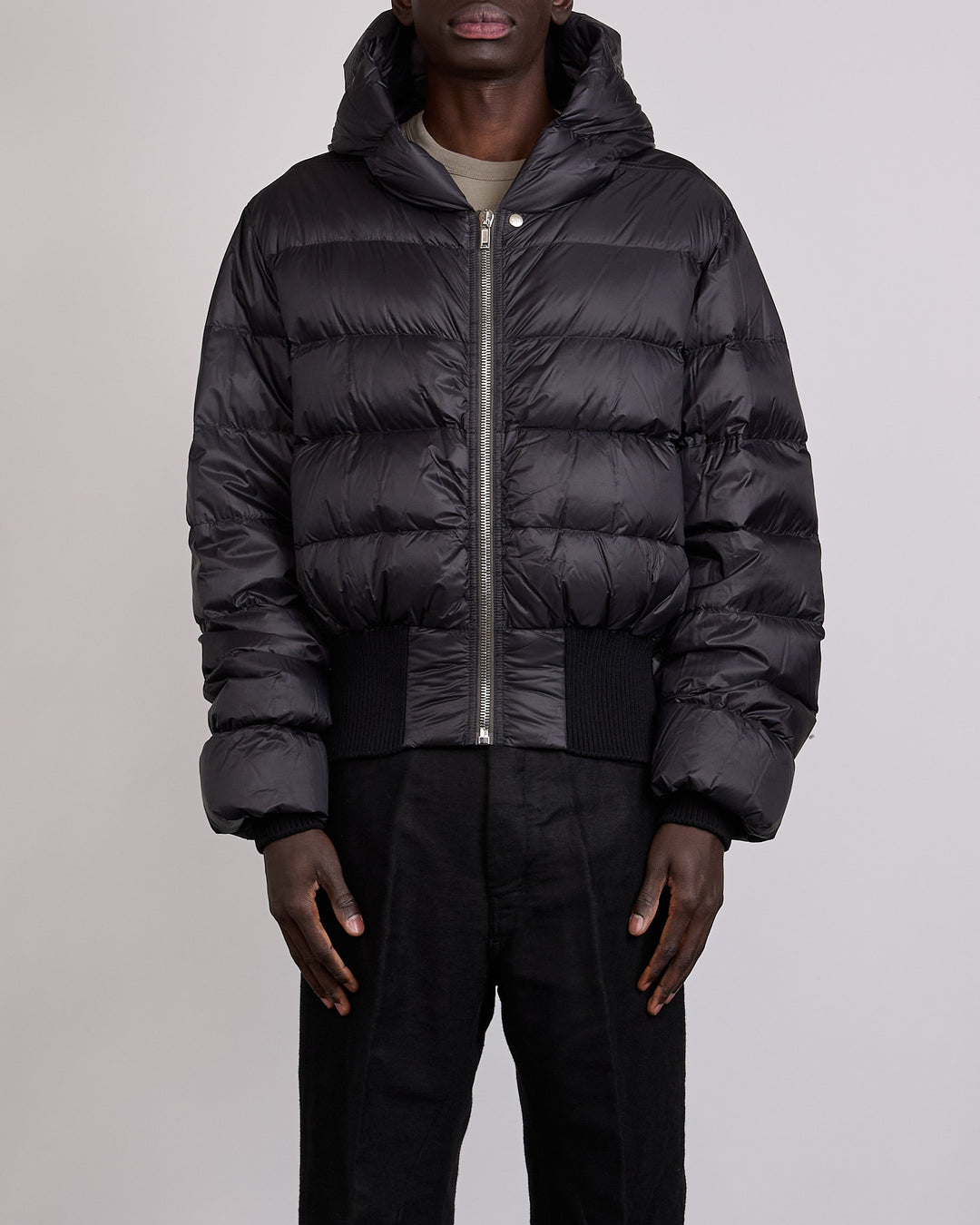 Rick Owens Hooded Duvet Jacket Nylon Black