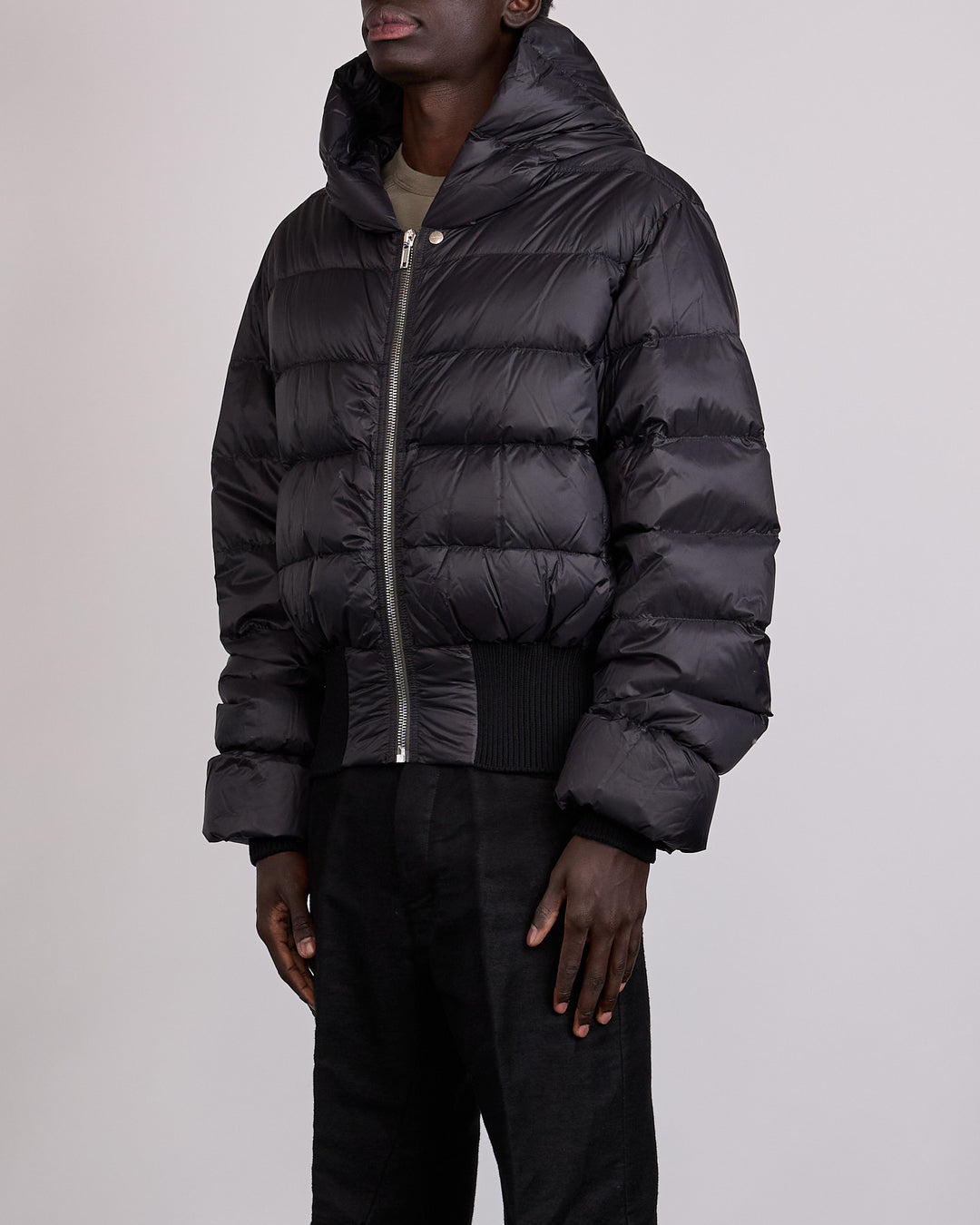 Rick Owens Hooded Duvet Jacket Nylon Black