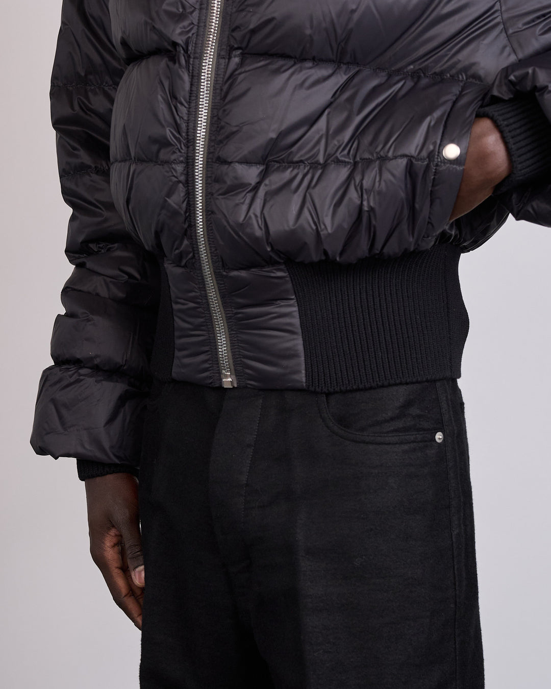 Rick Owens Hooded Duvet Jacket Nylon Black