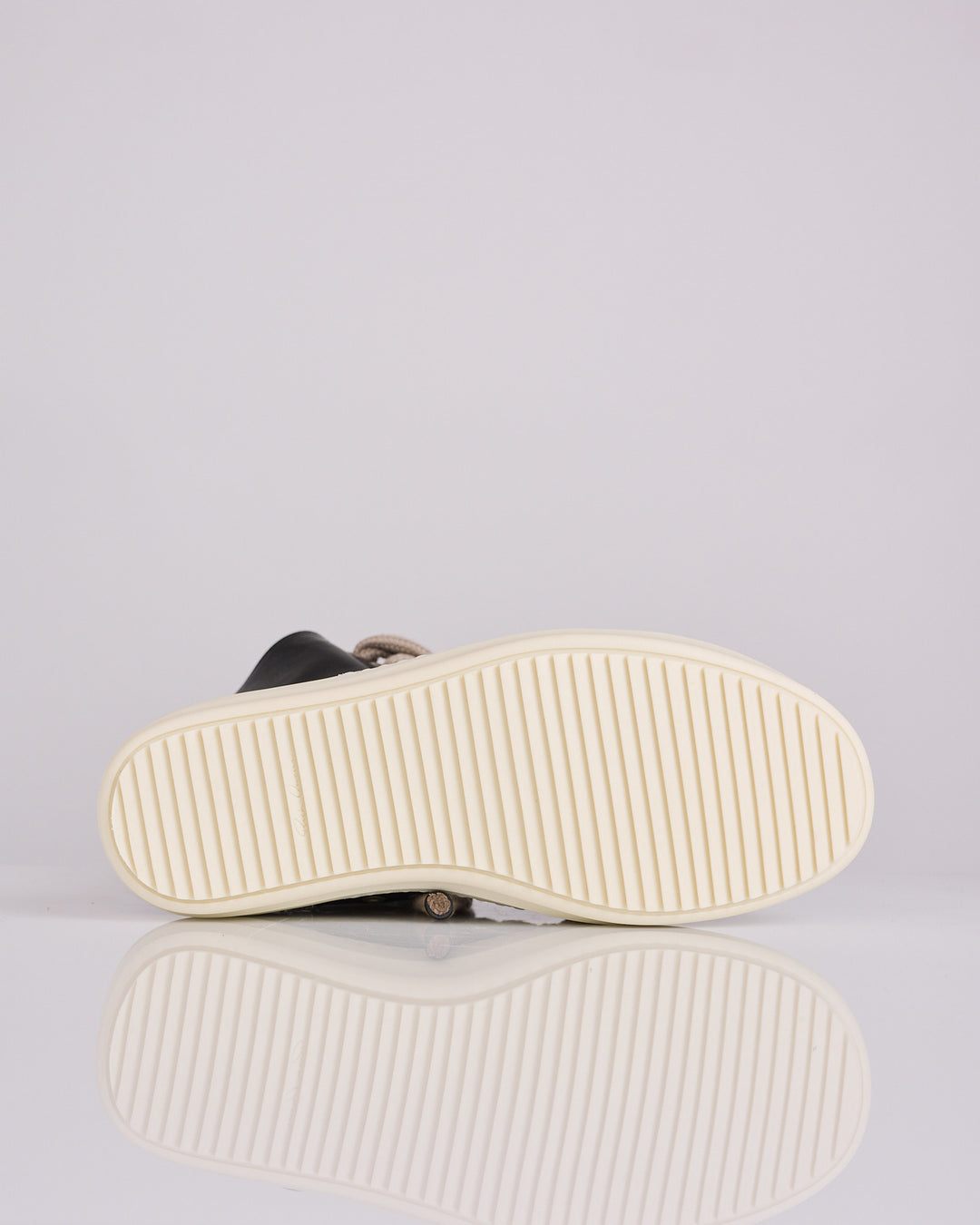 Rick Owens Jumbo Lace High Sneak LCO Leather Black Milk