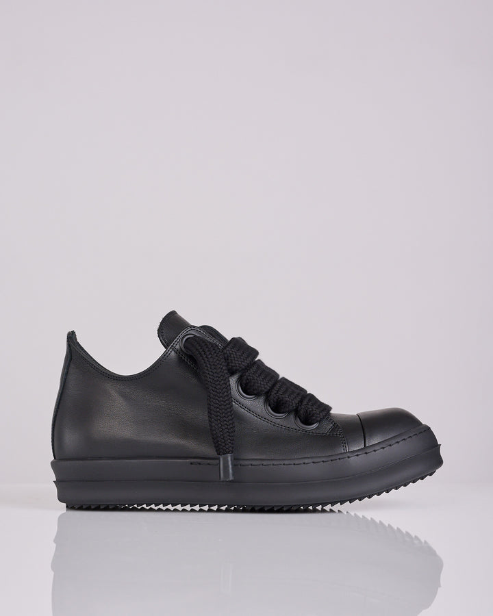 Rick Owens Jumbo Lace Low Sneak LCO Leather All Black
