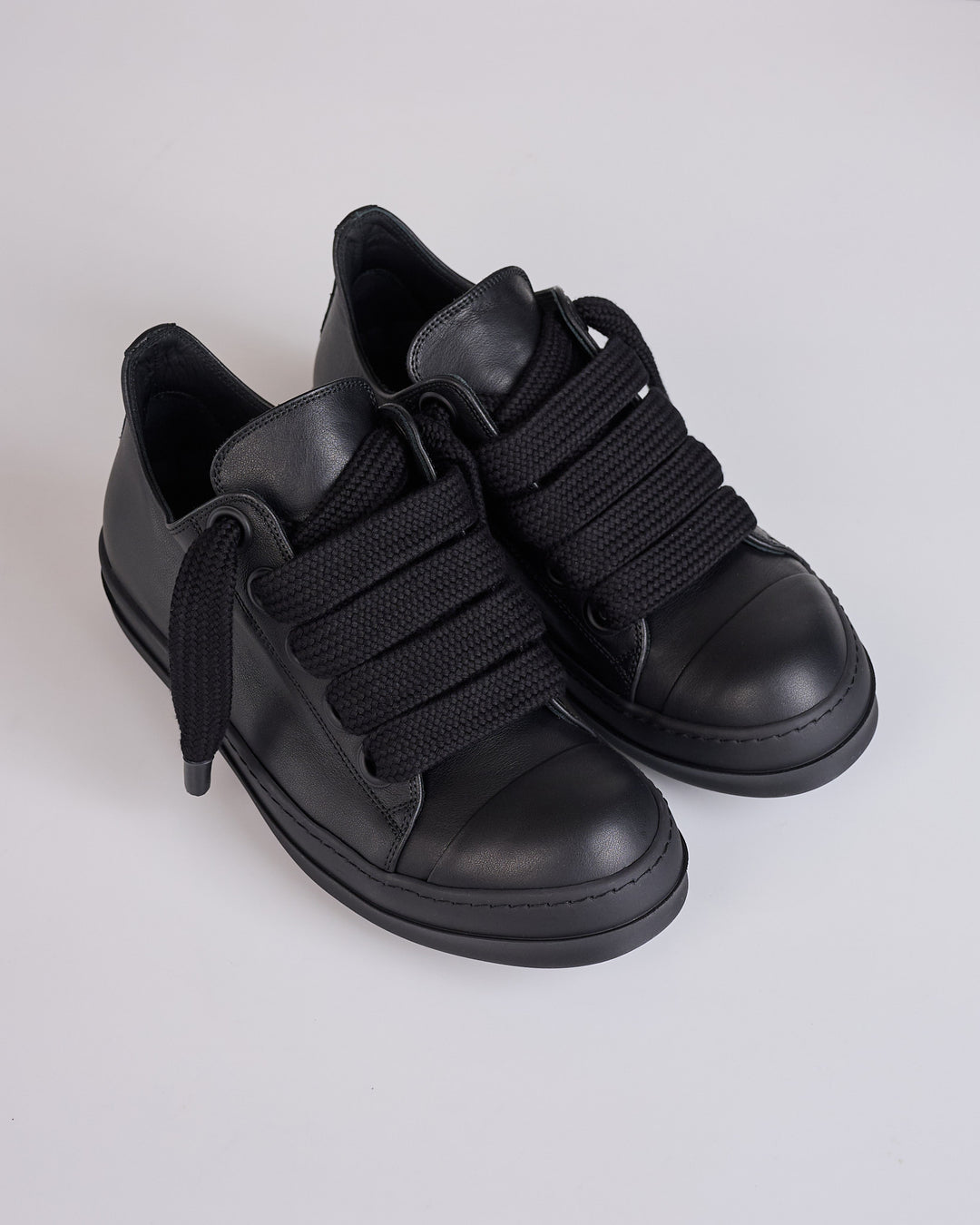 Rick Owens Jumbo Lace Low Sneak LCO Leather All Black
