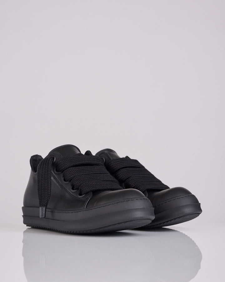 Rick Owens Jumbo Lace Low Sneak LCO Leather All Black