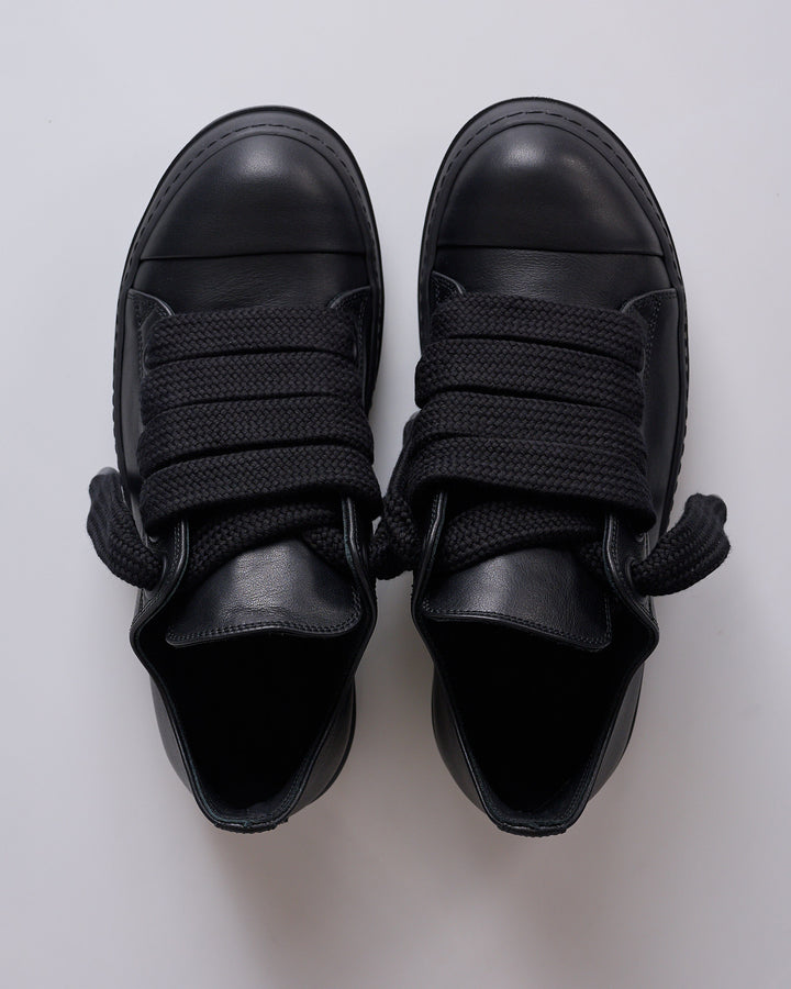 Rick Owens Jumbo Lace Low Sneak LCO Leather All Black