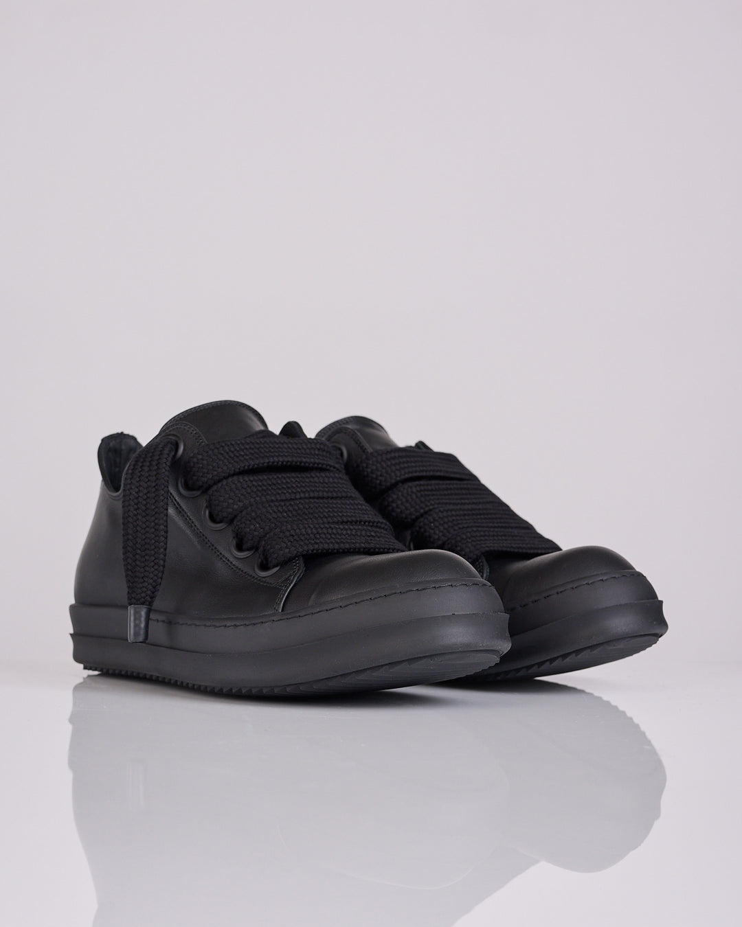 Rick Owens Jumbo Lace Low Sneak LCO Leather All Black