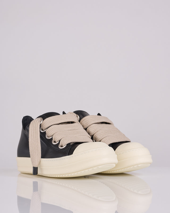 Rick Owens Jumbo Lace Low Sneak LCO Leather Black Milk
