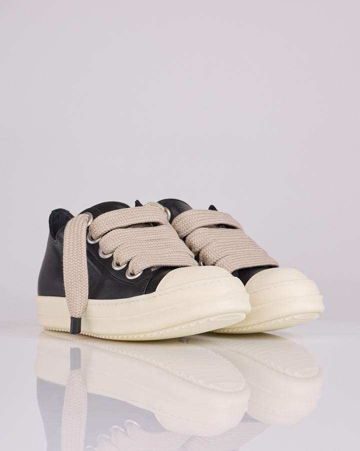 Rick Owens Jumbo Lace Low Sneak LCO Leather Black Milk