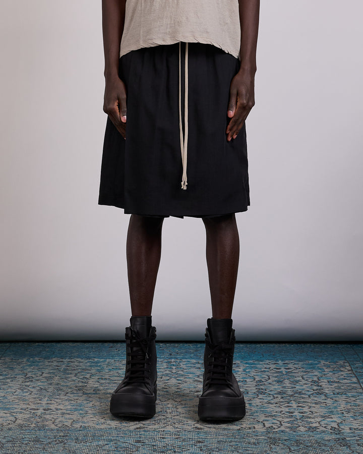 Rick Owens Kilt Short Wool Gauze Black