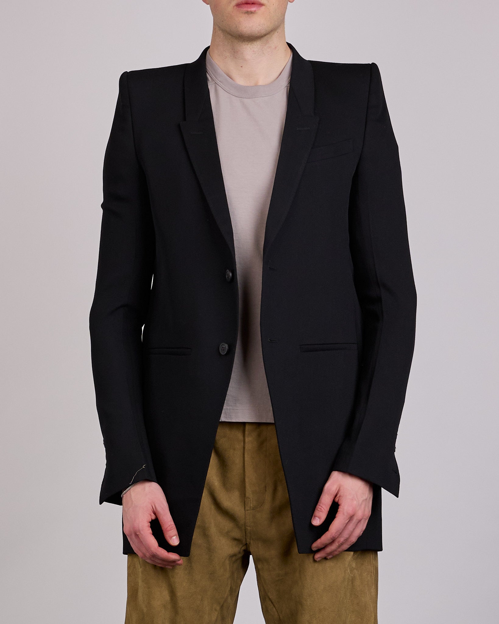 Rick Owens Larry Neue Blazer Twisted Wool Black – LESS 17