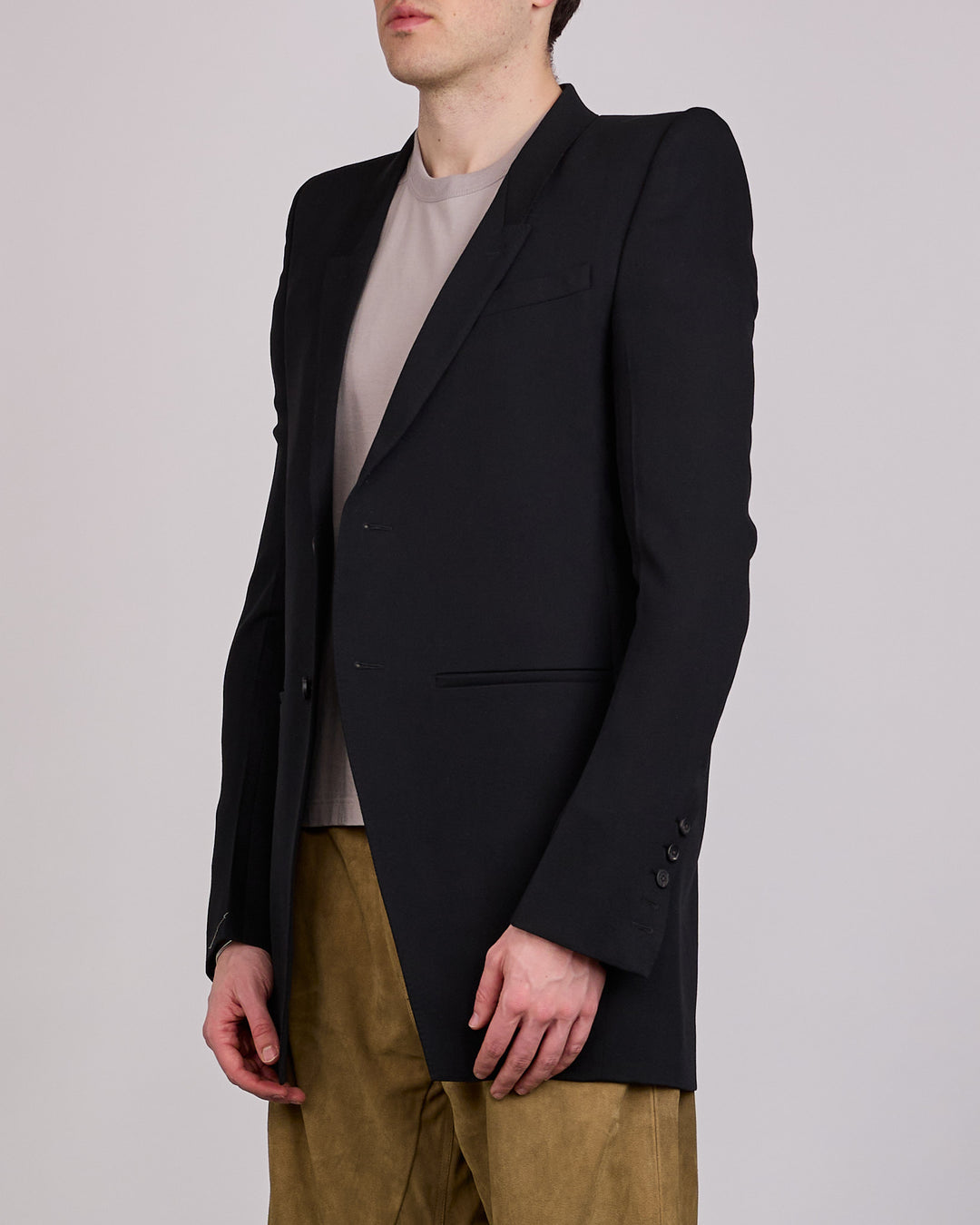 Rick Owens Larry Neue Blazer Twisted Wool Black