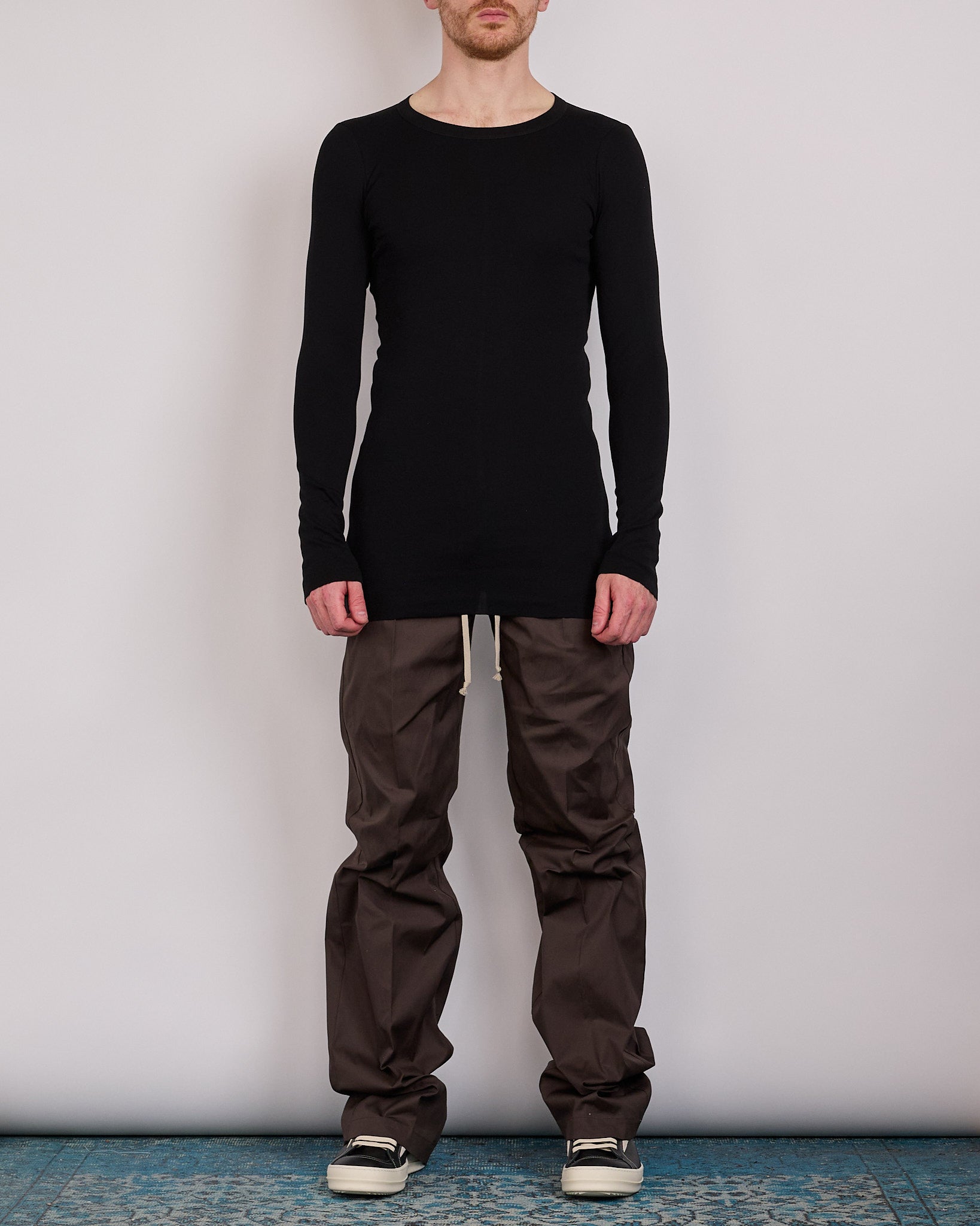 Rick Owens Longsleeve Rib T-Shirt Classic Jersey Black – LESS 17
