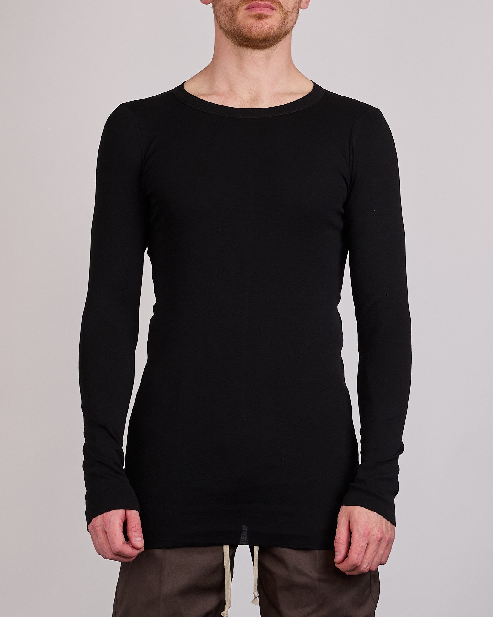 Rick Owens Longsleeve Rib T-Shirt Classic Jersey Black – LESS 17
