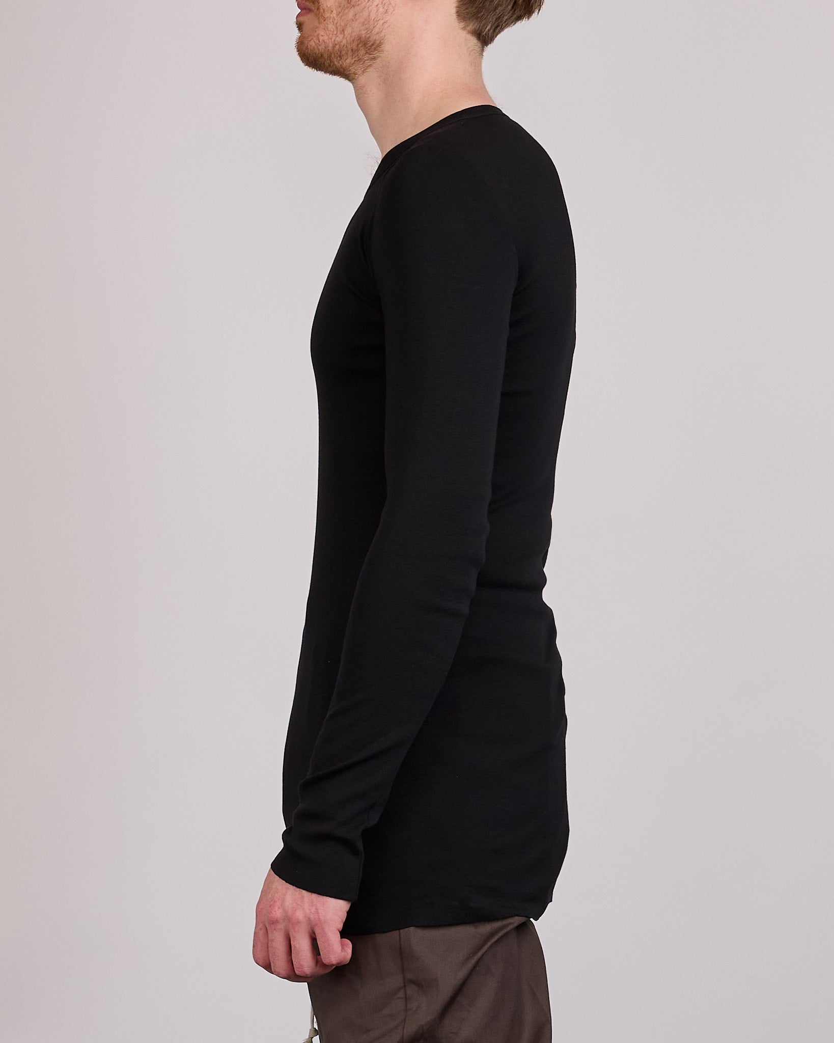 Rick Owens Longsleeve Rib T-Shirt Classic Jersey Black – LESS 17