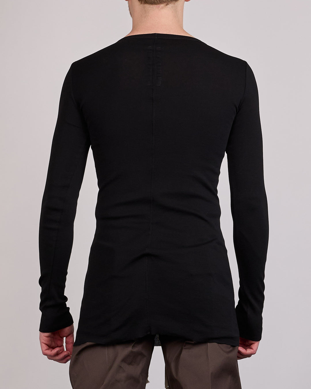 Rick Owens Longsleeve Rib T-Shirt Classic Jersey Black