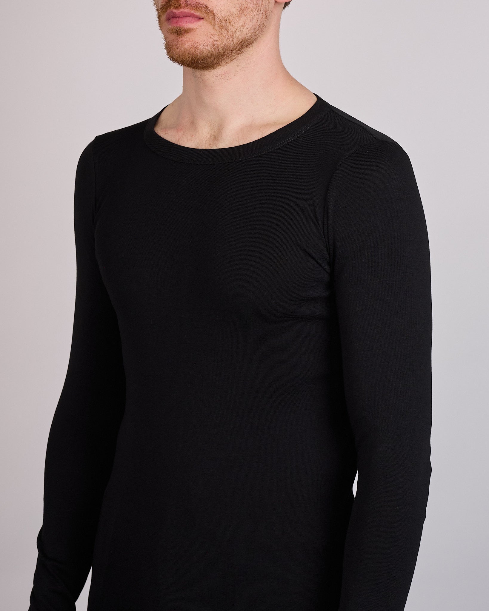 Rick Owens Longsleeve Rib T-Shirt Classic Jersey Black – LESS 17
