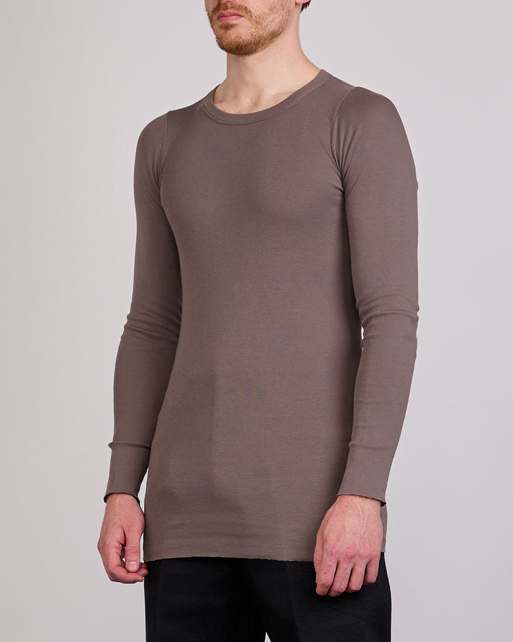 Rick Owens Longsleeve Rib T-Shirt Classic Jersey Dust