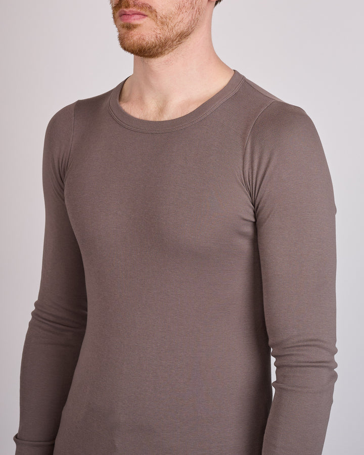 Rick Owens Longsleeve Rib T-Shirt Classic Jersey Dust