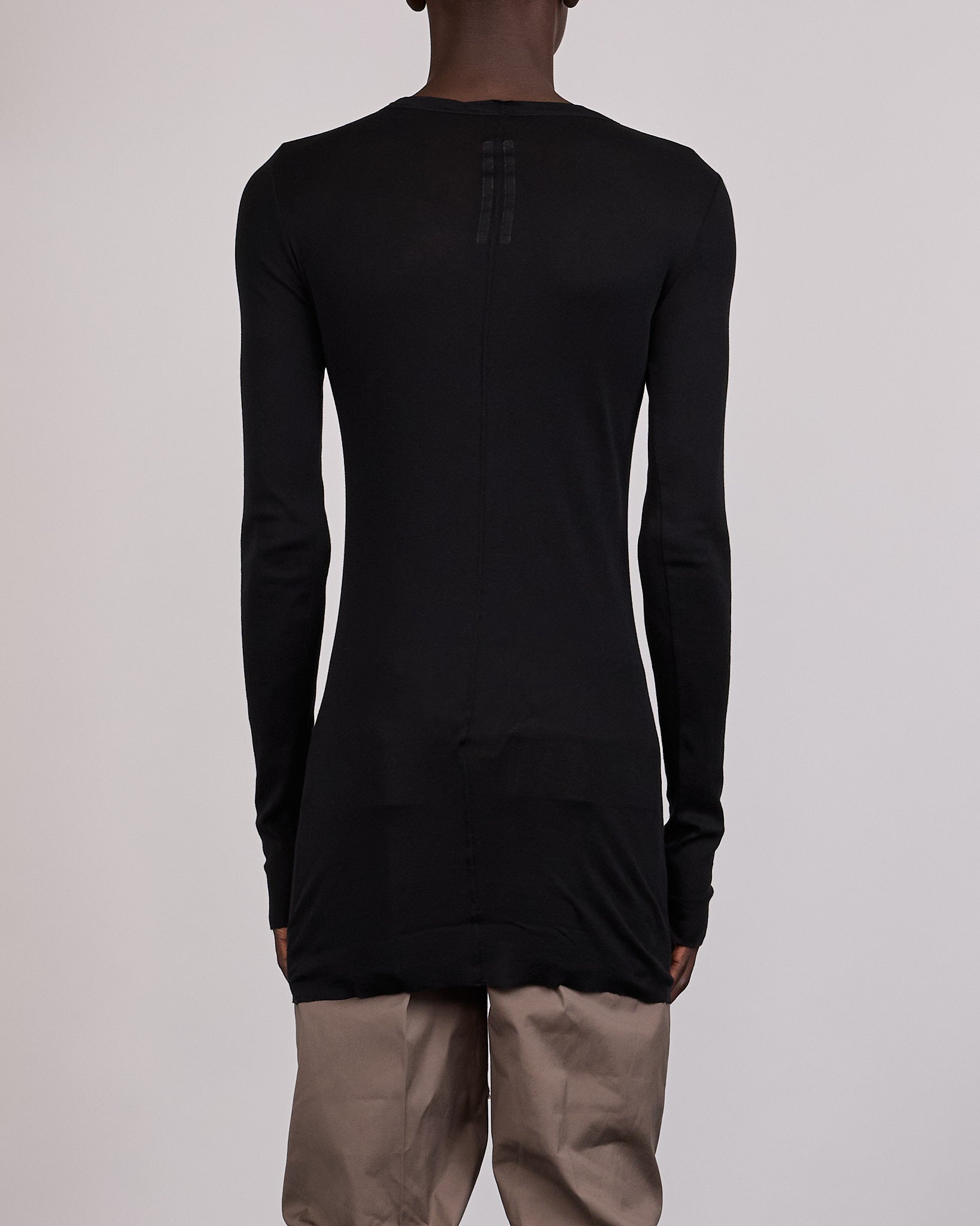 Rick Owens RIB LS T リブ ロングスリーブ Tシャツ 24SS Rick Owens Longsleeve Rib T-Shirt Micro Rib Black – LESS 17