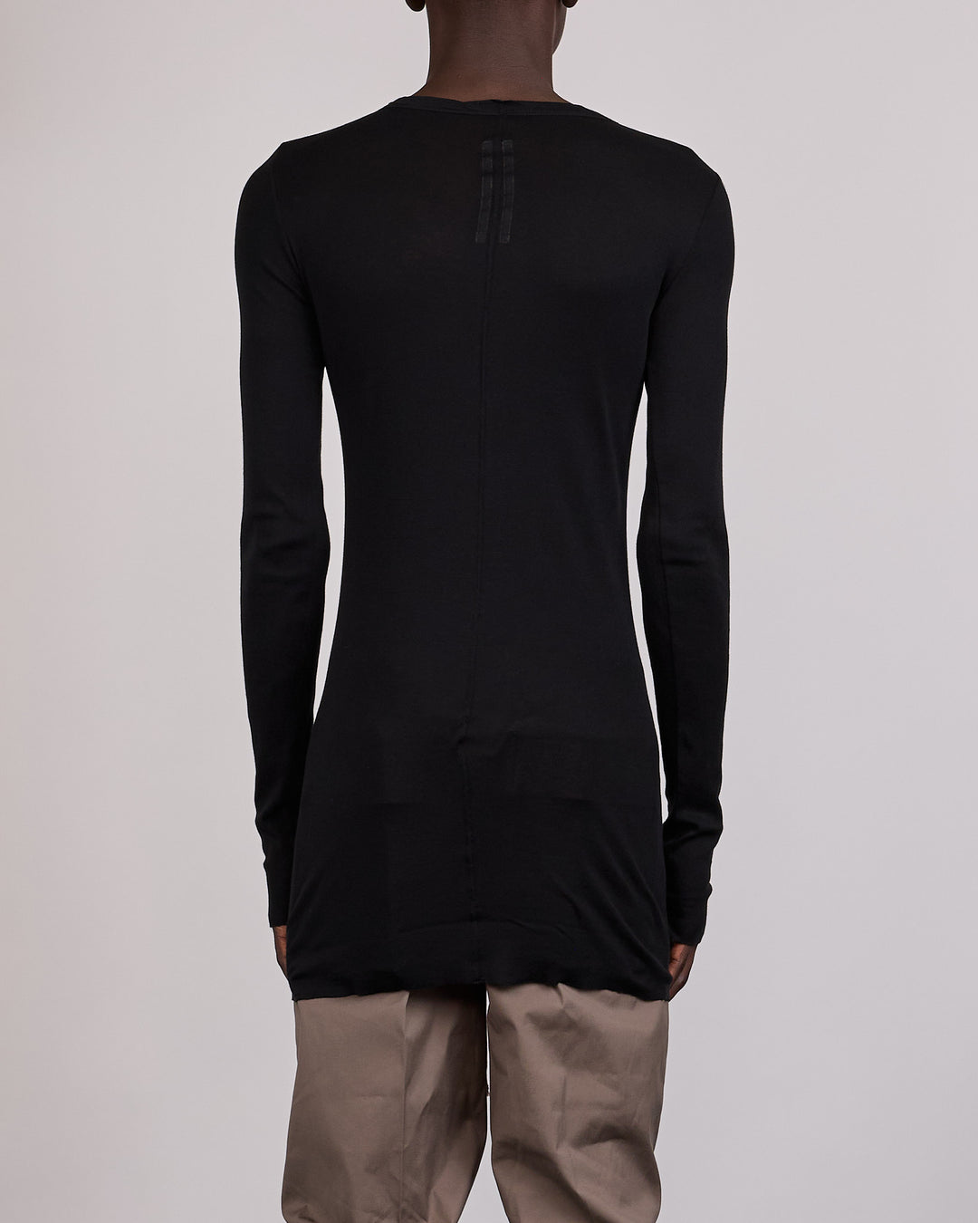 Rick Owens Longsleeve Rib T-Shirt Micro Rib Black