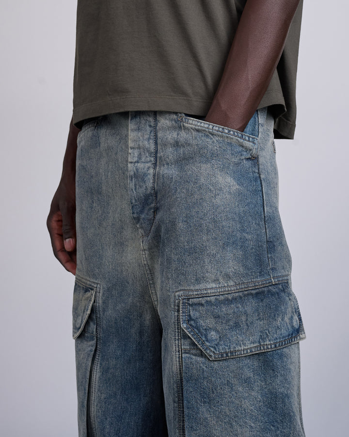 Rick Owens Mastodon Firbanks Cargo Pant 14oz Denim Dirty Hustler