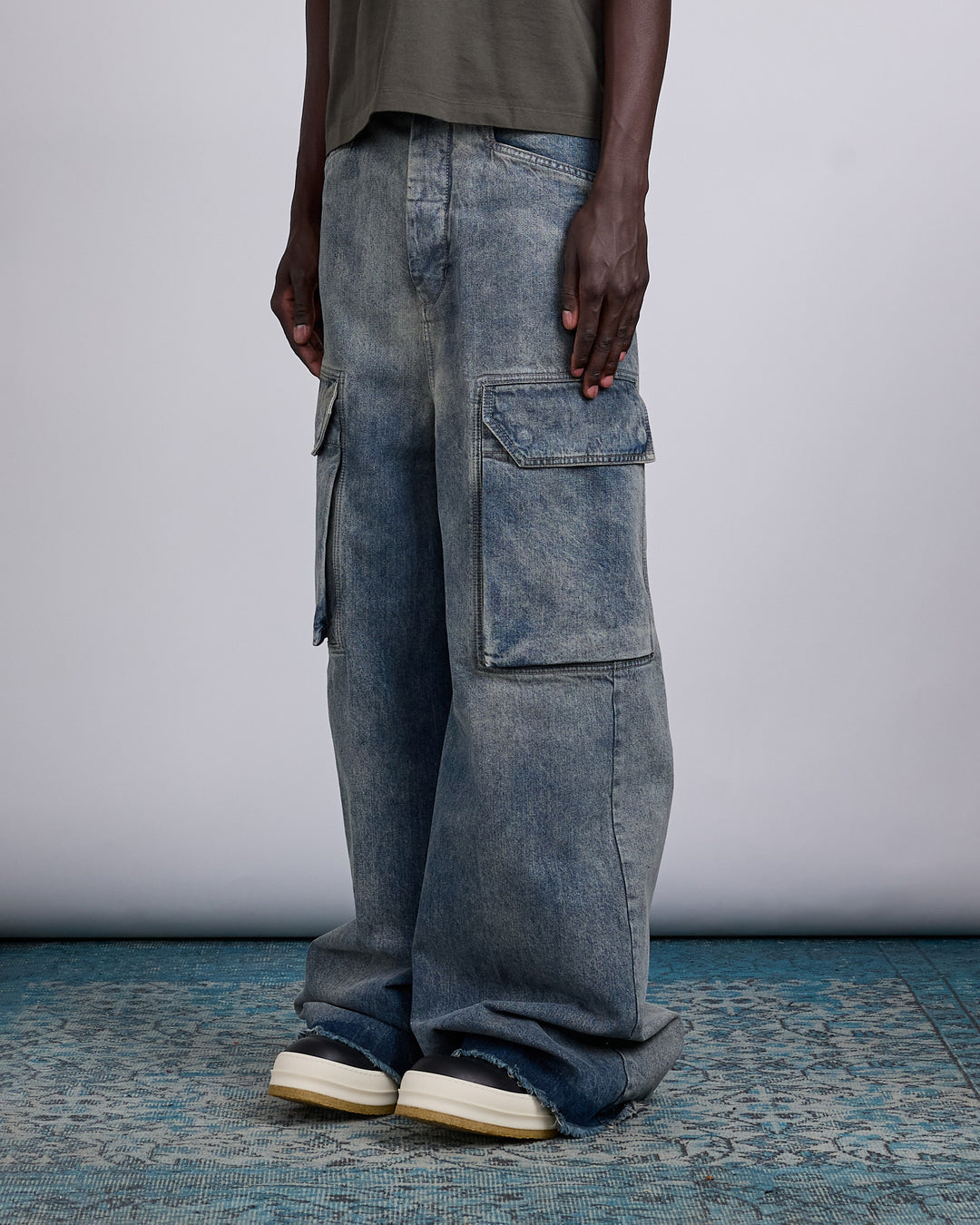 Rick Owens Mastodon Firbanks Cargo Pant 14oz Denim Dirty Hustler