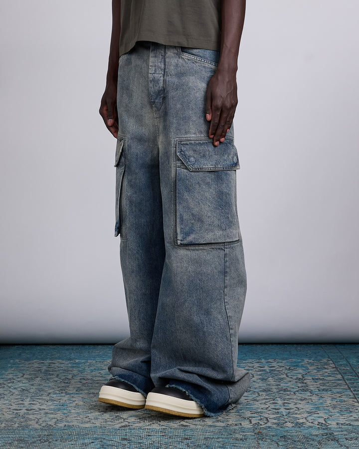 Rick Owens Mastodon Firbanks Cargo Pant 14oz Denim Dirty Hustler