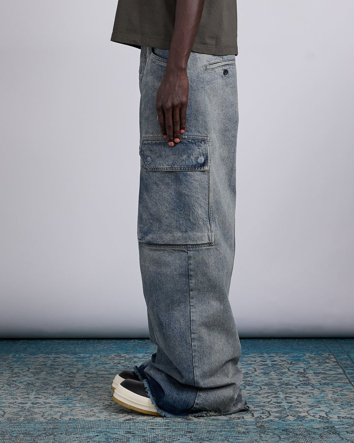 Rick Owens Mastodon Firbanks Cargo Pant 14oz Denim Dirty Hustler