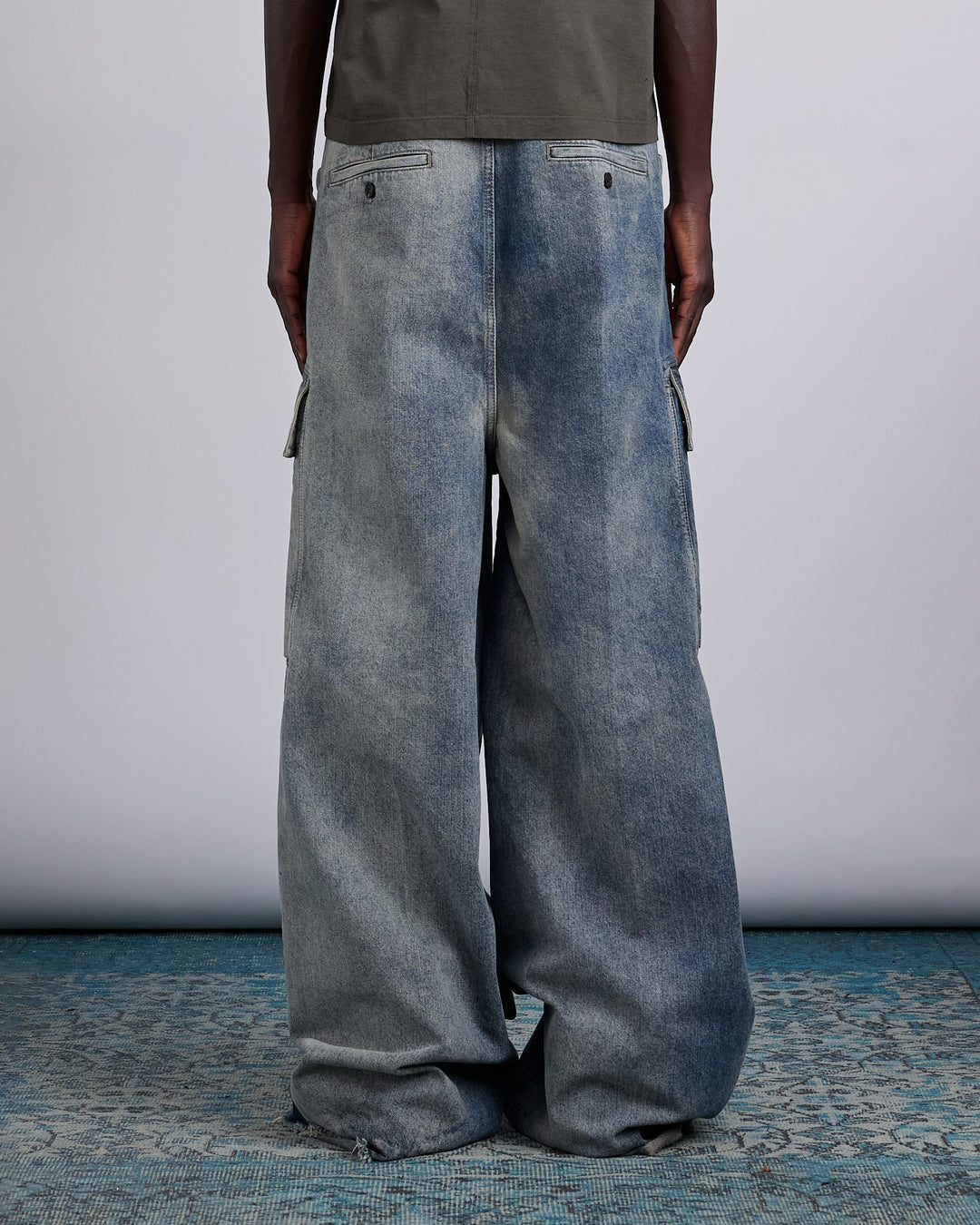 Rick Owens Mastodon Firbanks Cargo Pant 14oz Denim Dirty Hustler