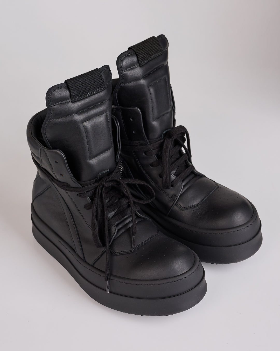 Rick Owens Mega Bumper Geobasket LCO Leather All Black