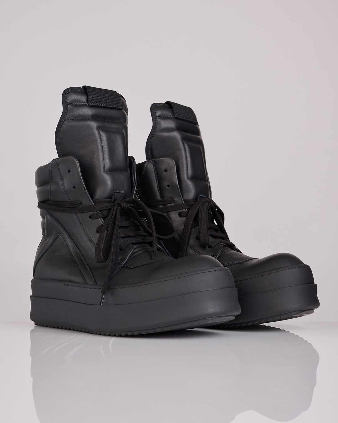 Rick Owens Mega Bumper Geobasket LCO Leather All Black