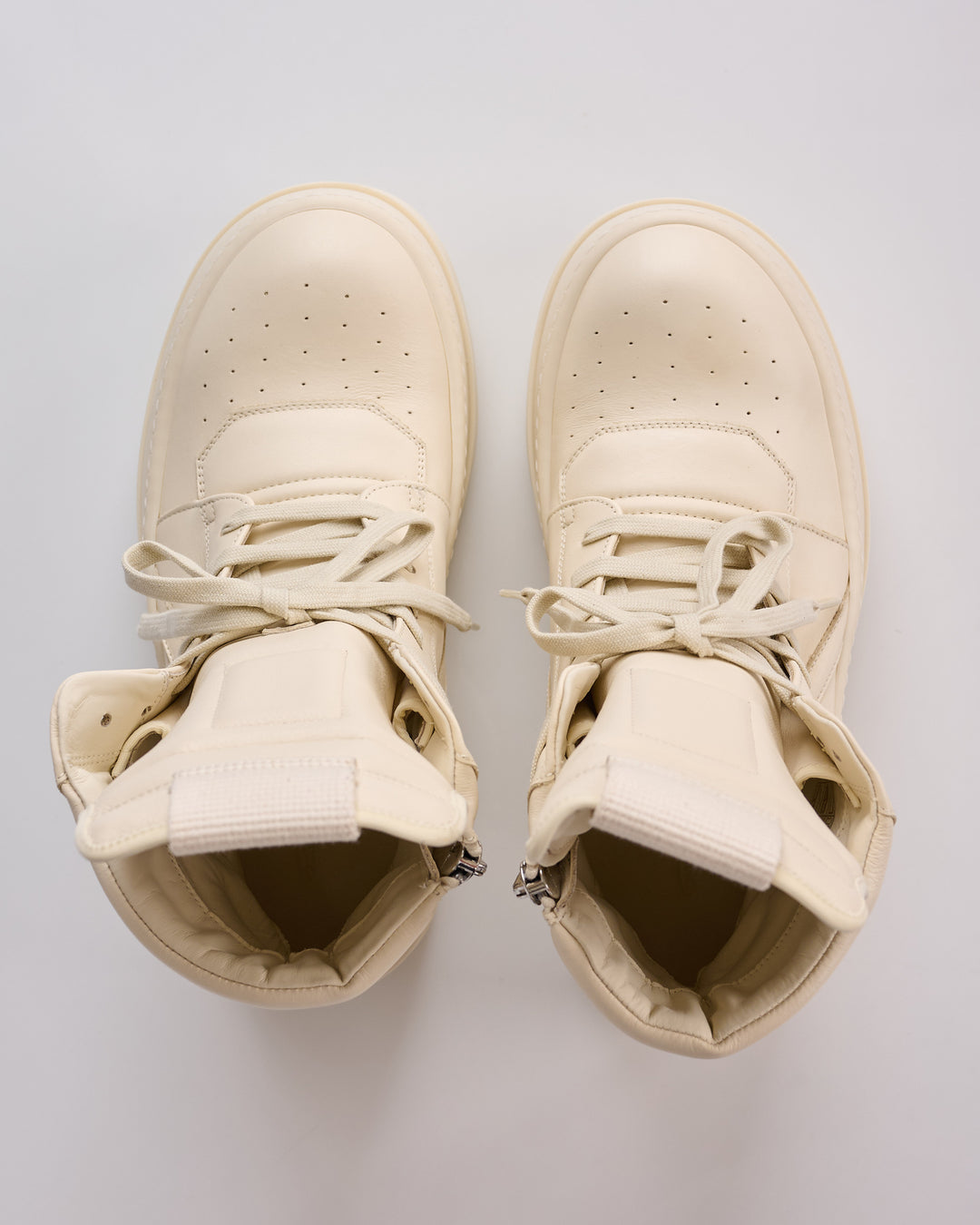 Rick Owens Mega Bumper Geobasket LCO Leather Milk/Milk/Milk