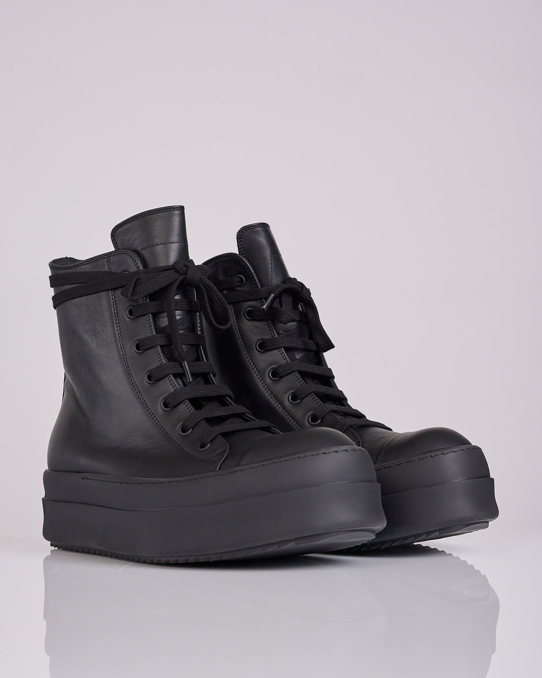 Rick Owens Mega Bumper Sneak LCO Leather All Black