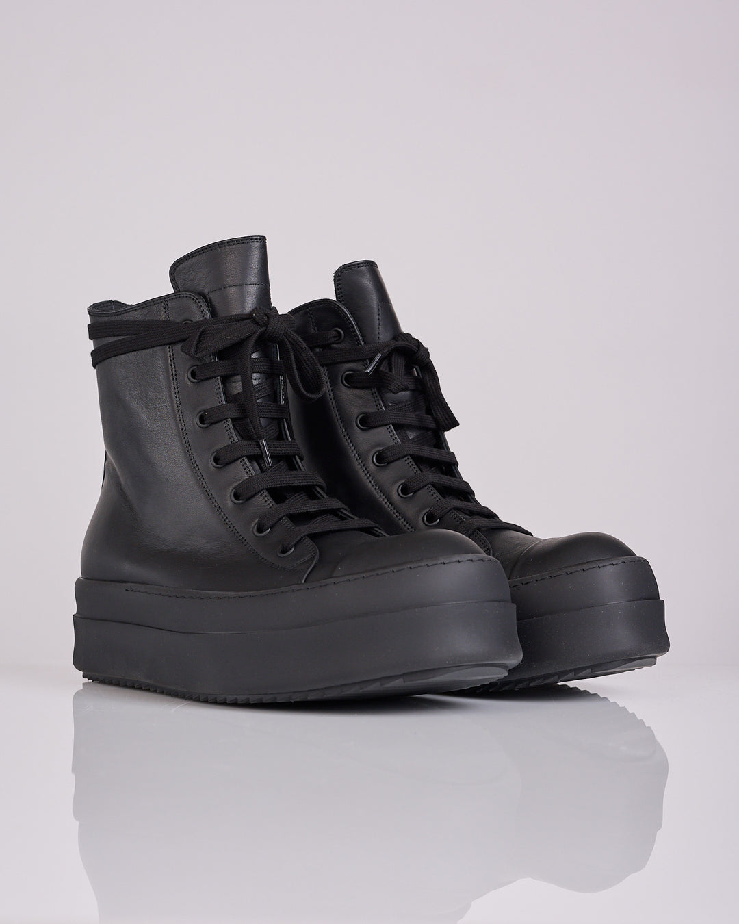 Rick Owens Mega Bumper Sneak LCO Leather All Black