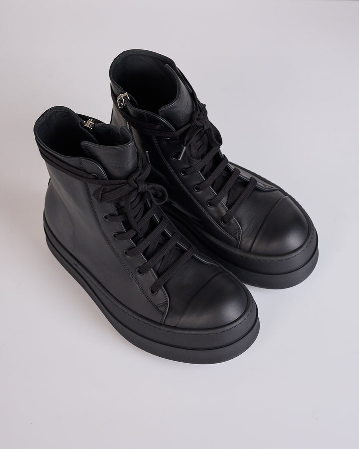 Rick Owens Mega Bumper Sneak LCO Leather All Black