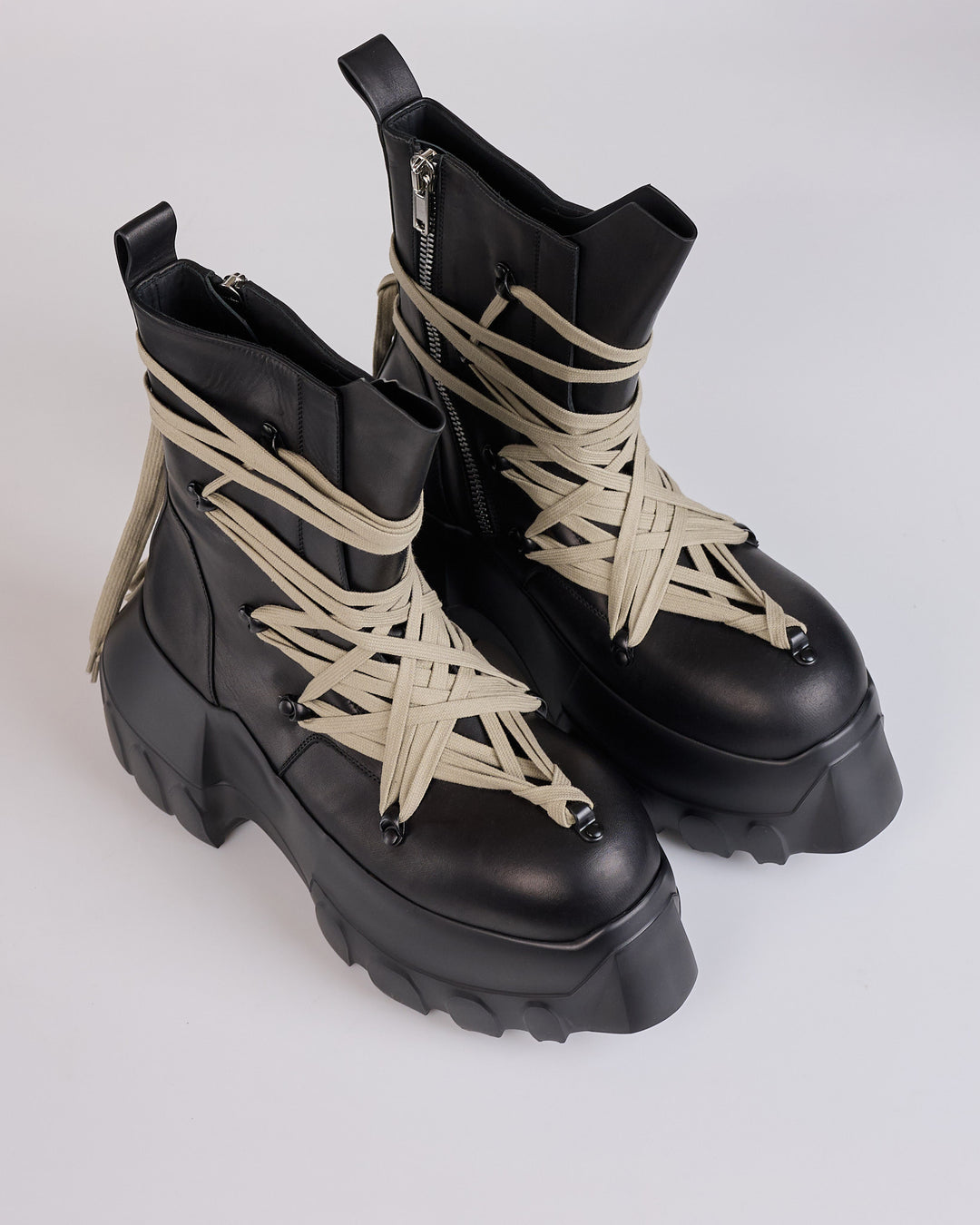 Rick Owens Megalaced Megatractor Boot LOO Leather Black