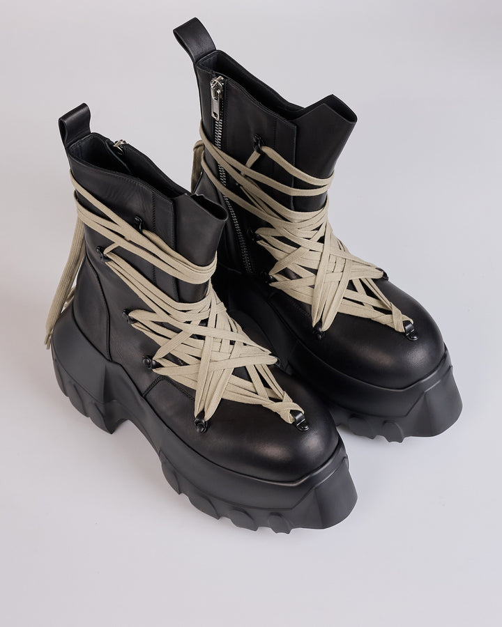 Rick Owens Megalaced Megatractor Boot LOO Leather Black