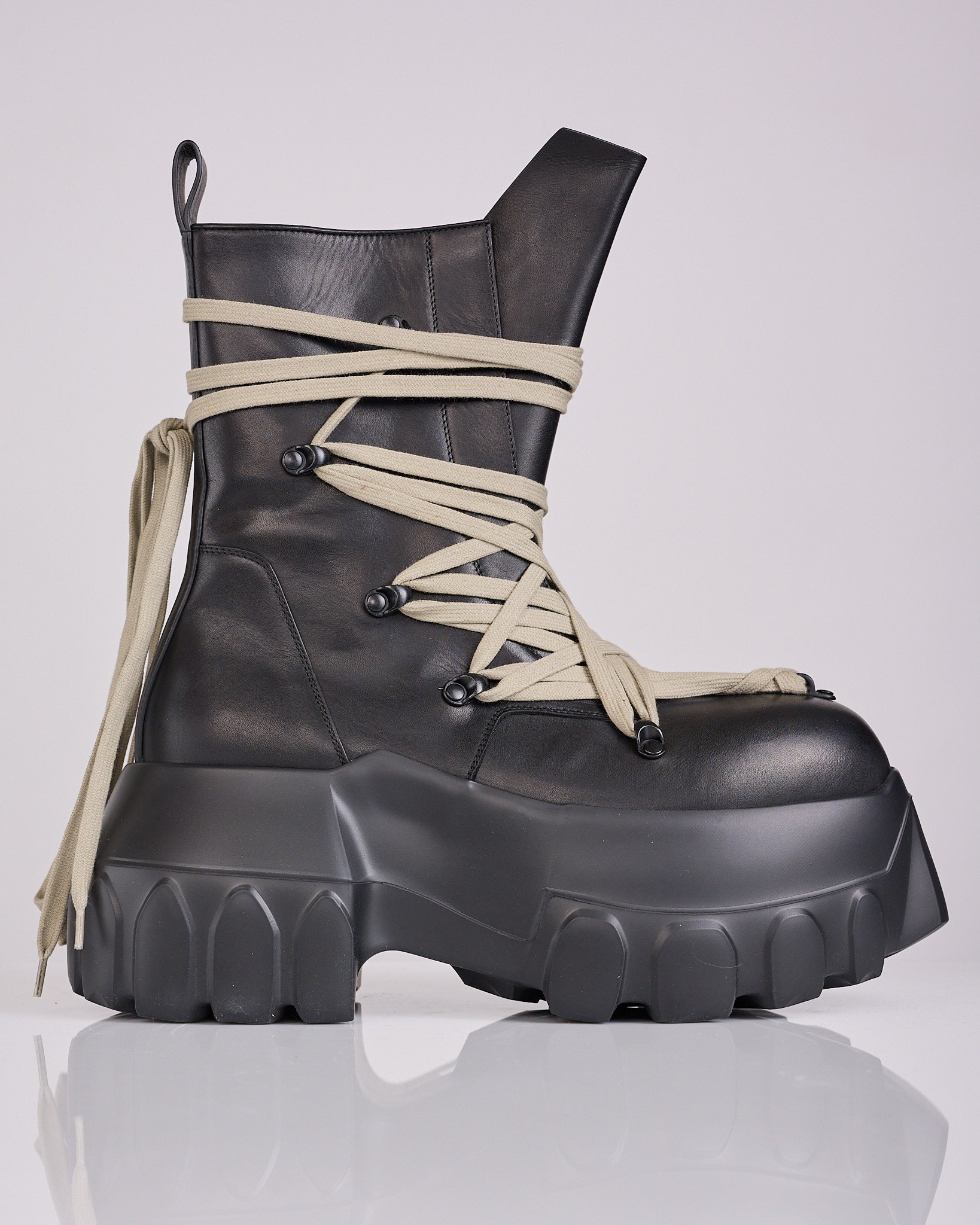 Rick Owens Megalaced Megatractor Boot LOO Leather Black – LESS 17