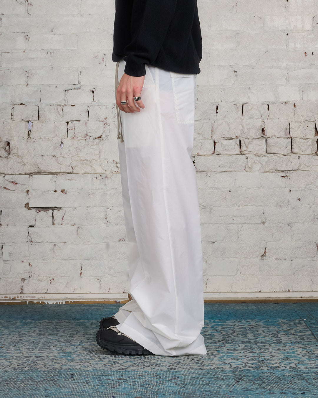 Rick Owens Moncler Bela Pant Cotton-Nylon Milk