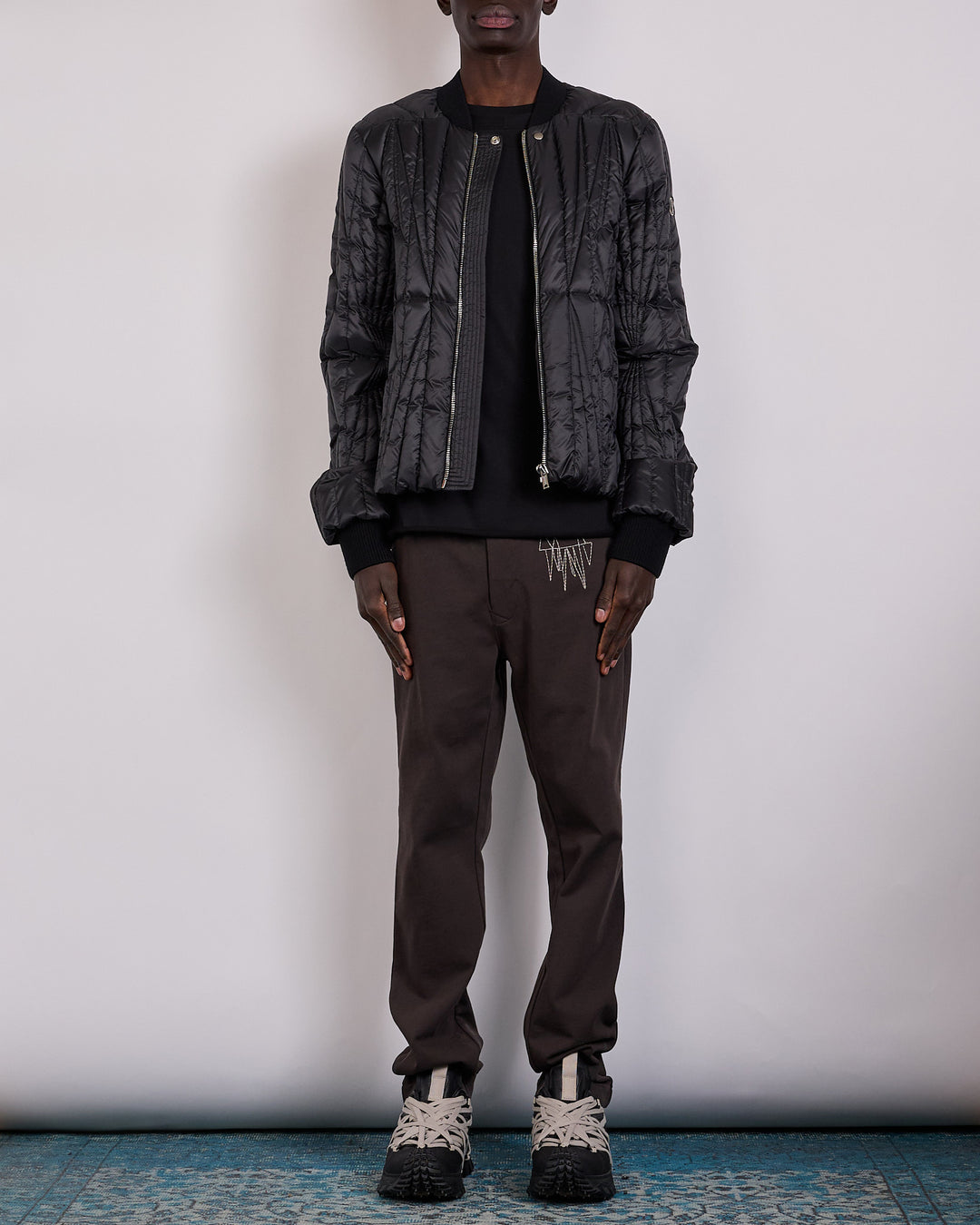 Rick Owens x Moncler Geocamo Flight Jacket Lightweight Duvet Black