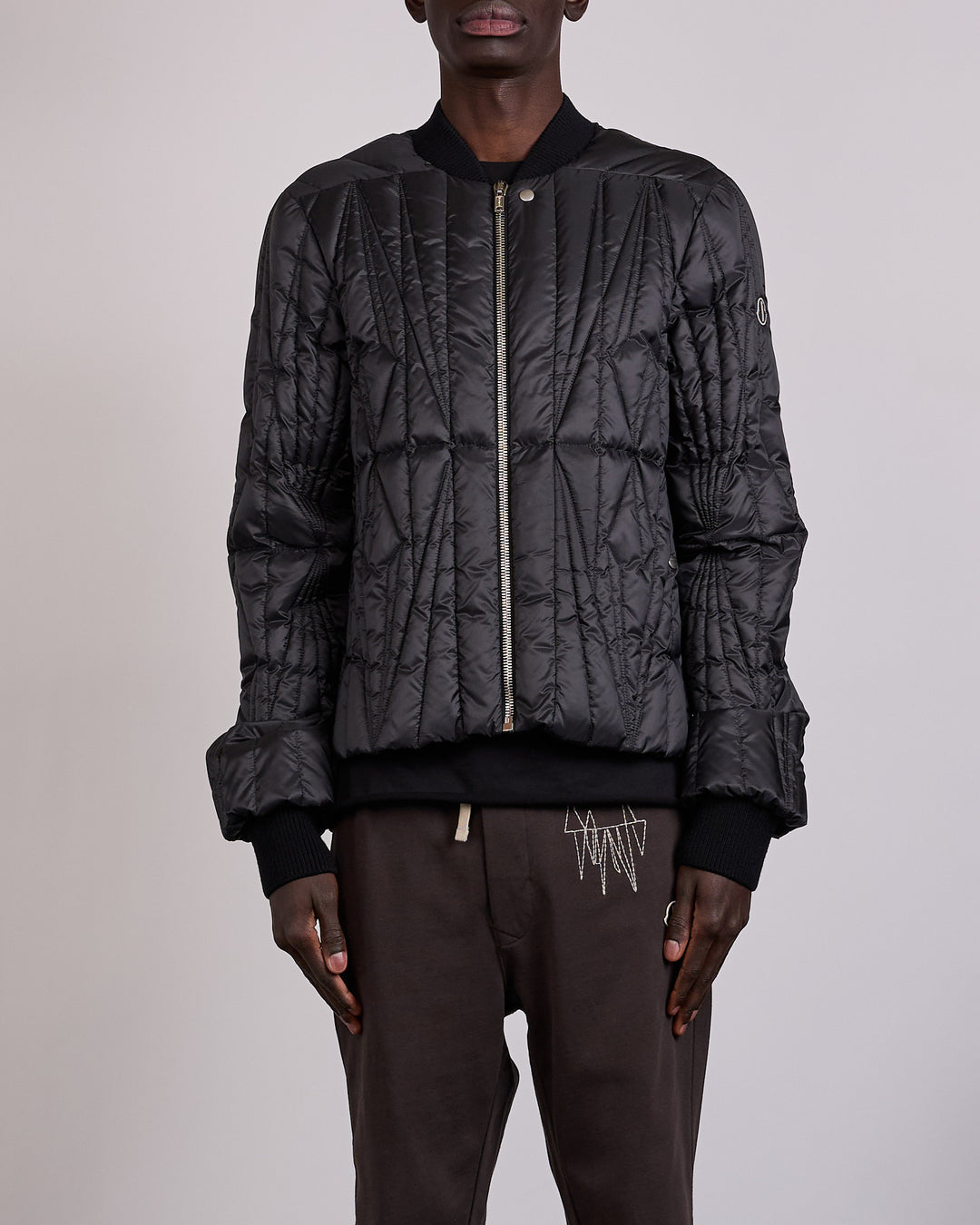 Rick Owens x Moncler Geocamo Flight Jacket Lightweight Duvet Black