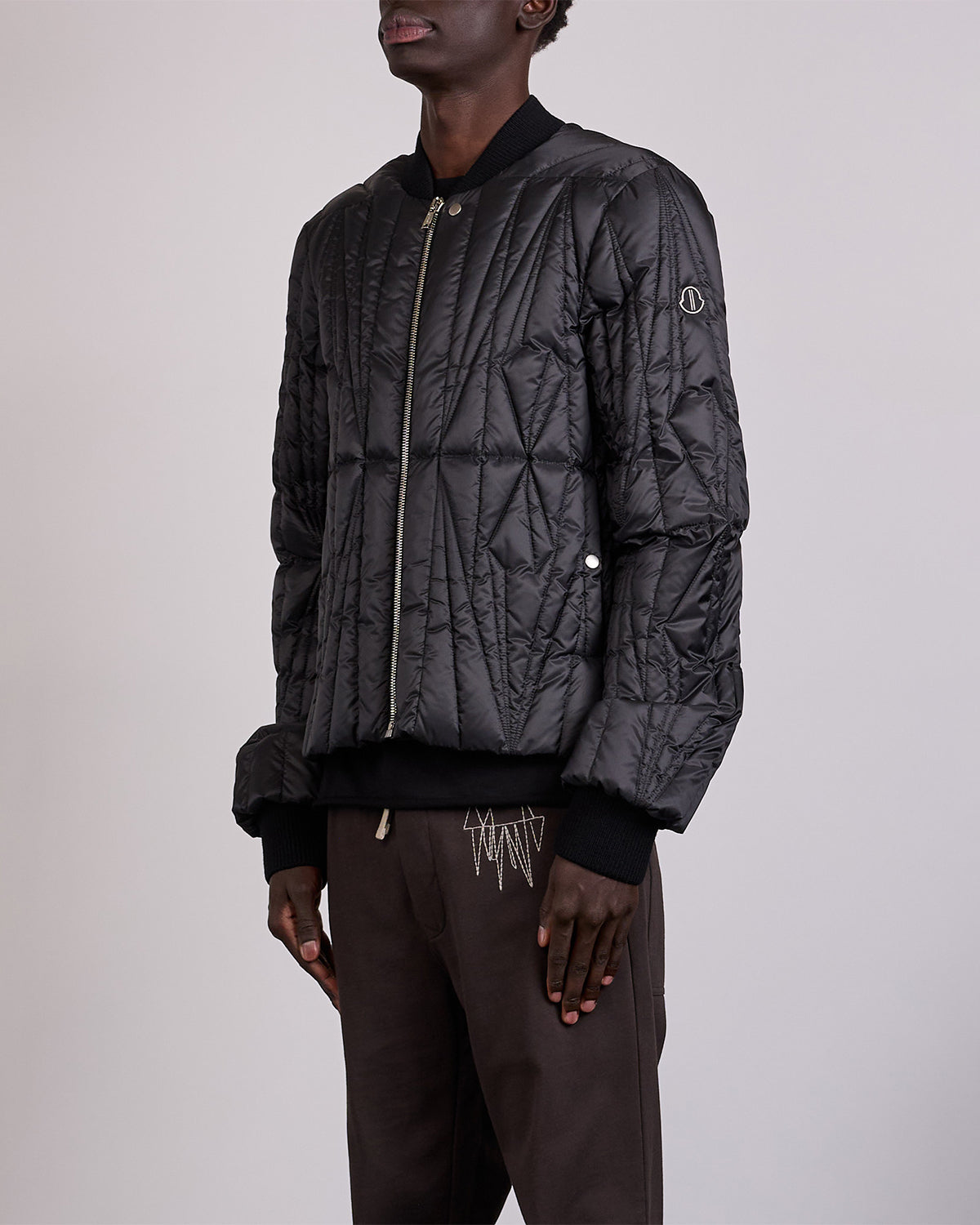 Rick Owens x Moncler Geocamo Flight Jacket Lightweight Duvet Black