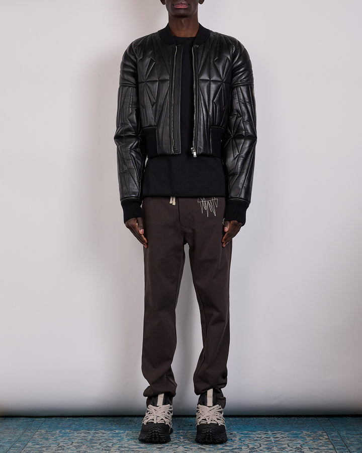 Rick Owens x Moncler Geocamo Lamb Leather Cropped Jacket Black