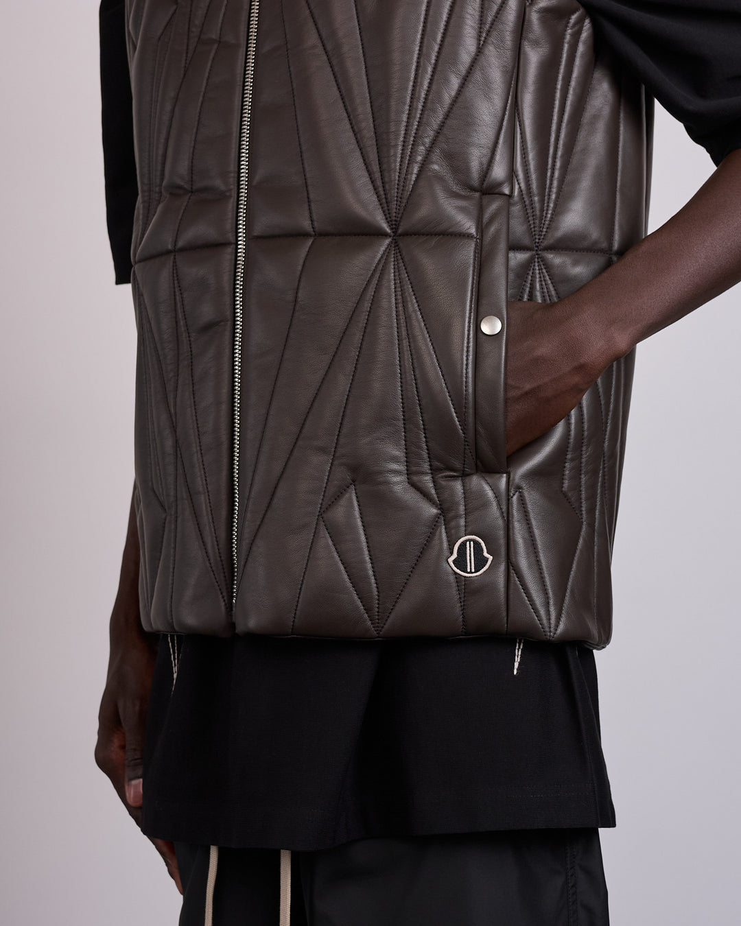 Rick Owens x Moncler Geocamo Lamb Leather Vest Dark Dust