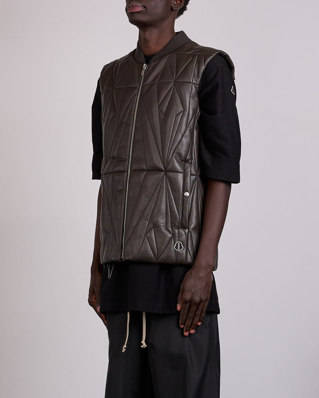 Rick Owens x Moncler Geocamo Lamb Leather Vest Dark Dust
